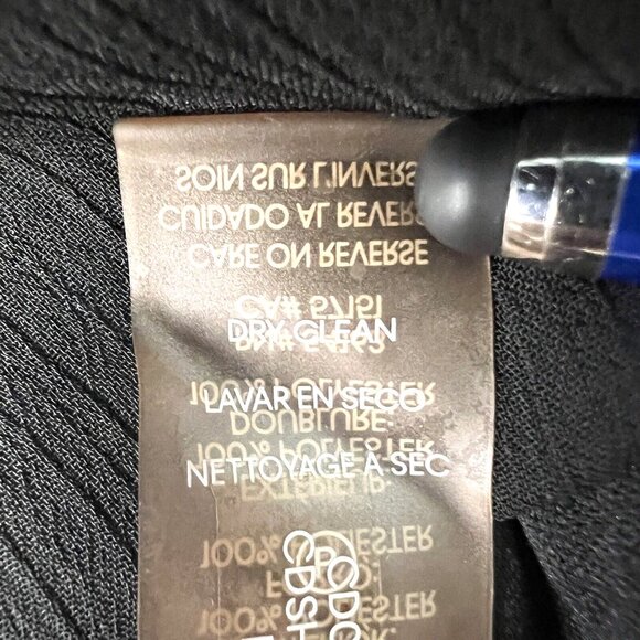 CALVIN KLEIN Black Dress Chiffon Womens 10 Party Whimsigoth Dark Feminine - Picture 13 of 14